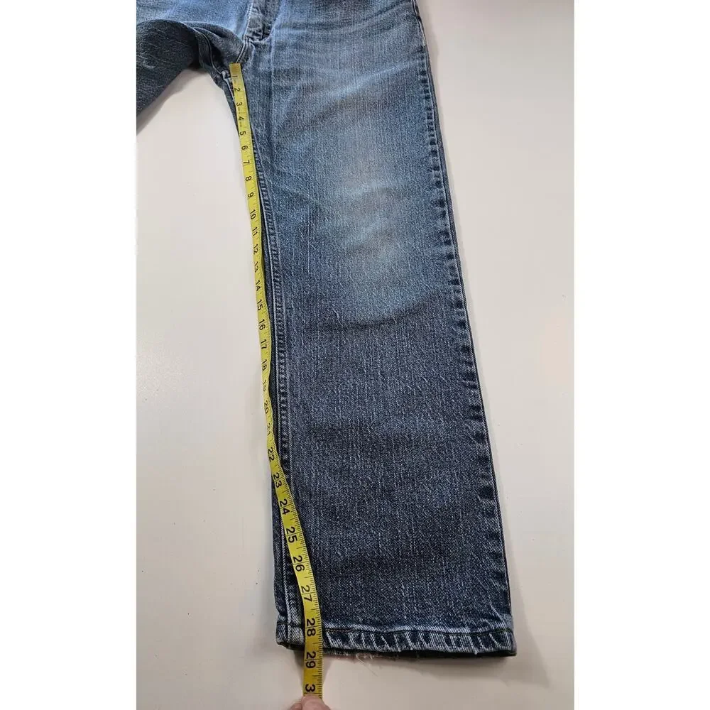 Wrangler 34x29 everyday work jeans casual comfort outdoor blue relaxed western ^